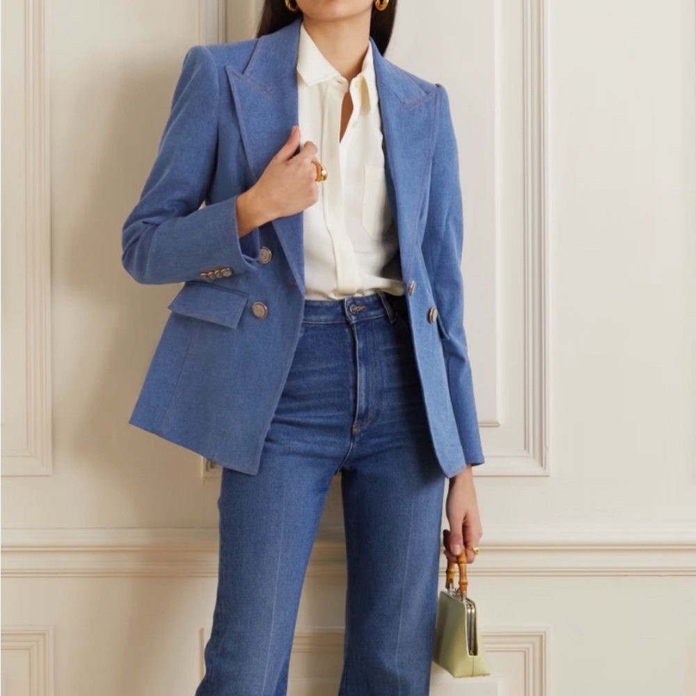 VERONICA BEARD Naira Dickey double-breasted denim blazer NWOT